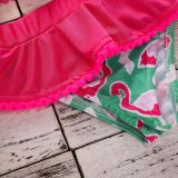 Kid Girls' Print Flamingos Ruffles Bikini Set Beach Swimwear 2 Pieces Swimsuit