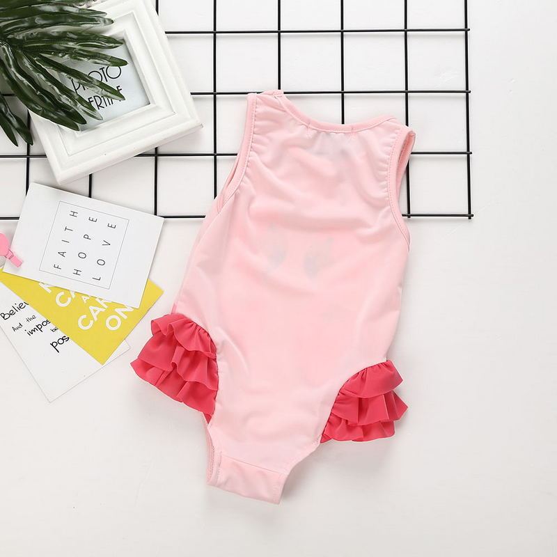 Kid Girls' Print Pink Two Flamingos Ruffles One Piece Beach Swimwear ...