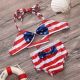 Kid Girls' USA National Flag Pattern Bikini Set Beach Swimwear 2 Pieces Swimsuit