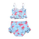 Kid Girls' Print Flamingos Bikini Set Beach Swimwear 2 Pieces Swimsuit