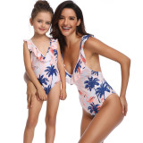Mommy and Me Matching Swimwear Print Flamingos Swimsuit
