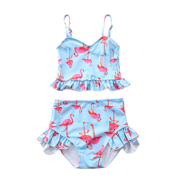 Kid Girls' Print Flamingos Bikini Set Beach Swimwear 2 Pieces Swimsuit
