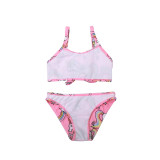 Kid Girls' Print Unicon Bikini Set Stripes Beach Swimwear 2 Pieces Swimsuit