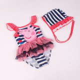 Baby Pink Pig Tutu Swimsuit With Swim Cap 0-4 Years
