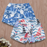 Boys Print Beach and Coconut Tree Shorts