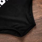 Baby and Toddler Girl Print Slogans Swimsuit