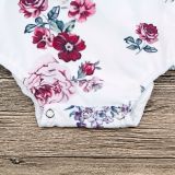 Baby Girl Print Flowers Ruffles Bodysuit
