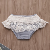 Baby Girl Floral Border Tassels Waist Shorts