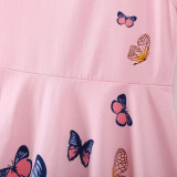 Girls Print Butterfly A-line Sleeveless Dress