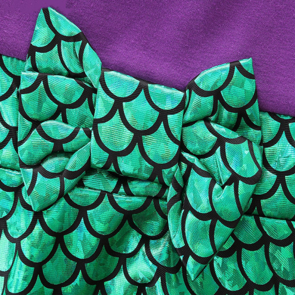 Girls Green Scales Mermaid Casual Dress