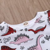 Toddler Girls Print Cartoon Dinosaurs Dress