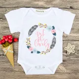 Baby Girl Print Slogans Short Sleeves Bodysuit and Leafs Pants Two Pieces Outfits with Hairband