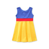 Girls 3 Colors Matching Bowknot Casual Dress