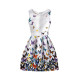 Girls Print Colorful Butterflies A-line Sleeveless Dresses