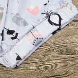 Baby Girl Print Slogans Short Sleeves Bodysuit and Leafs Pants Two Pieces Outfits with Hairband