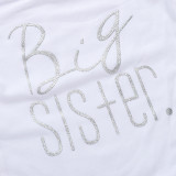 Girls Print Big Sister Silver Slogan T-shirts