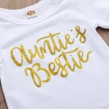 Baby Girl Print Slogans Short Sleeves Bodysuit and Pink Tutu Skirts Two Pieces Outfits