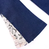 Girls Lace Flared Dark Blue Denim Jumpsuits