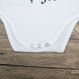 Baby Boy White Slogan Footprint Bodysuit