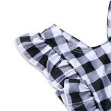 Baby and Toddler Girl Ruffles Plaid Swimsuit