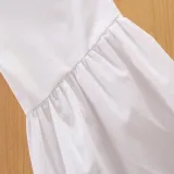 Girls Embroidery Rose Straps Ruffles Blouse and Flared Pant Two-Piece Outfit