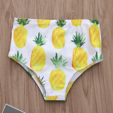 Baby and Toddler Girl Green Tassels Print Pineapples Bikinis