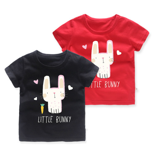 Girls Prints Cartoon Little Bunny T-shirts