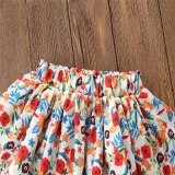 Baby Girl Yellow Tassels Blouse and Flowers Pompoms Shorts Skirt Two Pieces Outfits