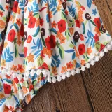 Baby Girl Yellow Tassels Blouse and Flowers Pompoms Shorts Skirt Two Pieces Outfits