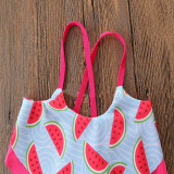 Girl Print Watermelons Ruffles Bikinis Swimsuit