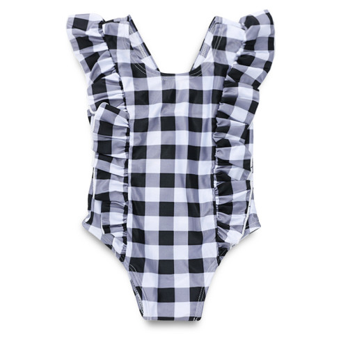 Baby and Toddler Girl Ruffles Plaid Swimsuit