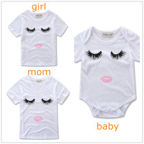 Family Matching Clothes Print Cute Eyes Tops