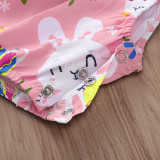 Baby Girl Print Easter Eggs and Rabbits Bodysuit