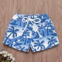 Boys Print Beach and Coconut Tree Shorts