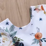 Baby Girl Print Flowers Ruffles Blouse and Pants Two Pieces Outfits