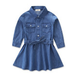 Mommy and Me Blue Denim Casual Matching Shirt Dresses