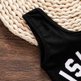 Baby and Toddler Girl Print Slogans Swimsuit