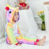 Kids Rainbow Unicorn Onesie Kigurumi Pajamas Kids Animal Costumes for Unisex Children