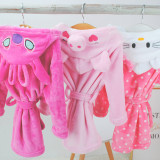 Kids Pink Pig Soft Bathrobe Sleepwear Comfortable Loungewear