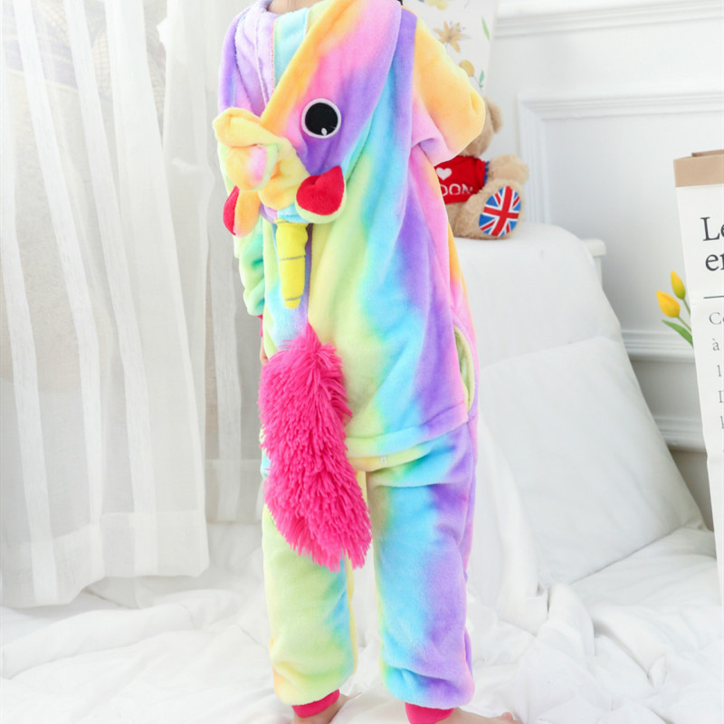 Rainbow Unicorn Unisex Kigurumi Animal Cosplay Costume Onesie38 Pajama Sleepwear 