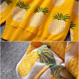 Toddler Girl Knit Pullover Fruit Pineapples Pattern Sweater