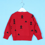 Toddler Girl Knit Pullover Black Triangles Geometric Pattern Sweater