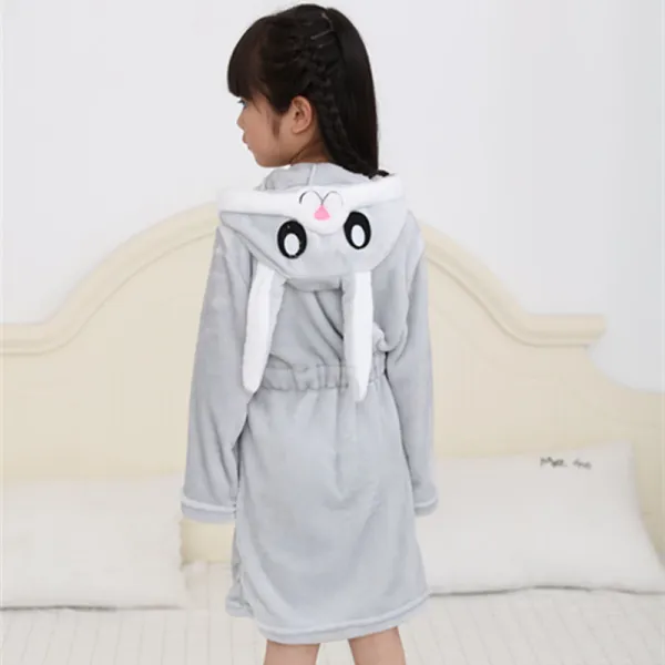 Kids Rabbit Soft Bathrobe Sleepwear Comfortable Loungewear