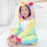 Kids Rainbow Unicorn Onesie Kigurumi Pajamas Kids Animal Costumes for Unisex Children