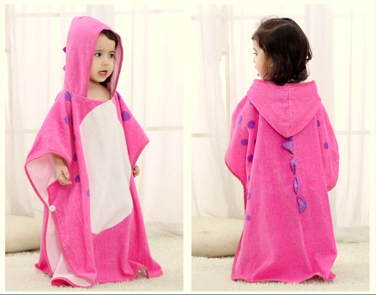 US 24.90 Baby Dinosaur Face Hooded Bathrobe Towel Bathrobe Cloak