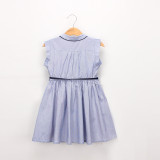Girl Blue Shirt Sleeveless Dress