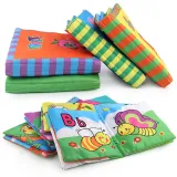 Baby's First Touch and Feel Soft Learning Cloth Book Set 4 Packs