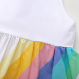 Girls Rainbow Slip Irregular Summer Dress