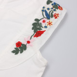 Girls Embroidery Flowers Sleeves Summer Dress