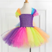 Girl Crocheted Rainbow Tutu Dress